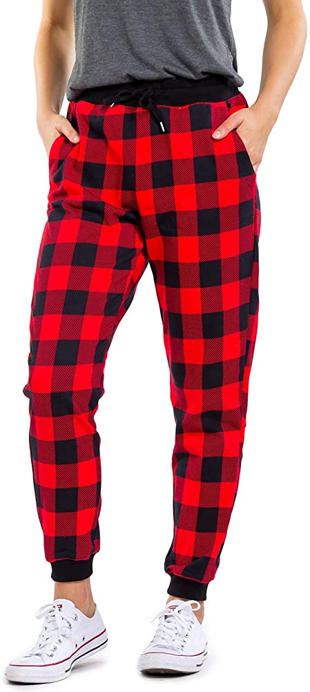 Red/Black Buffalo Plaid Joggers Sweat