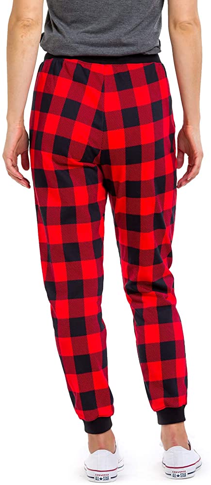 Women's Red/Black Buffalo Plaid Joggers Sweat Pants